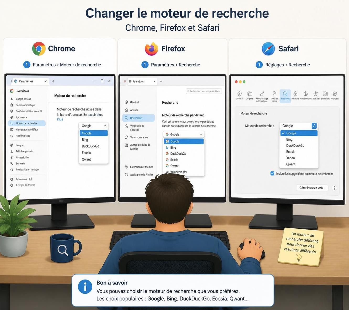 découvrez comment changer facilement le moteur de recherche par défaut sur votre navigateur pour une navigation personnalisée et efficace.
