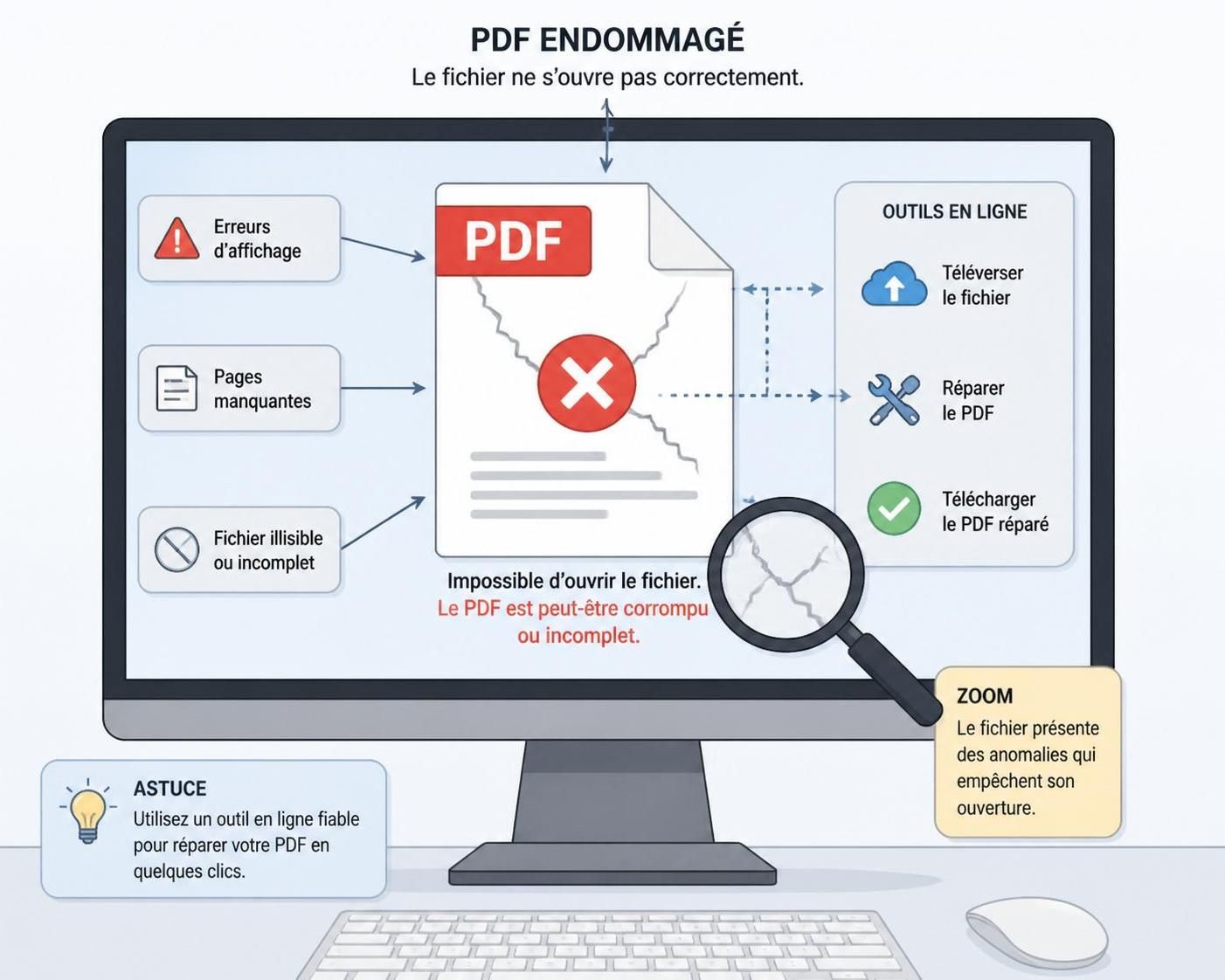 apprenez comment réparer facilement un fichier pdf endommagé grâce à nos méthodes simples et efficaces pour récupérer vos documents importants.