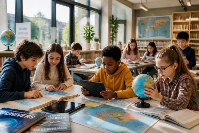 vikidia est une encyclopédie en ligne collaborative spécialement conçue pour les enfants de 8 à 13 ans, offrant des articles adaptés et faciles à comprendre pour apprendre en s'amusant.